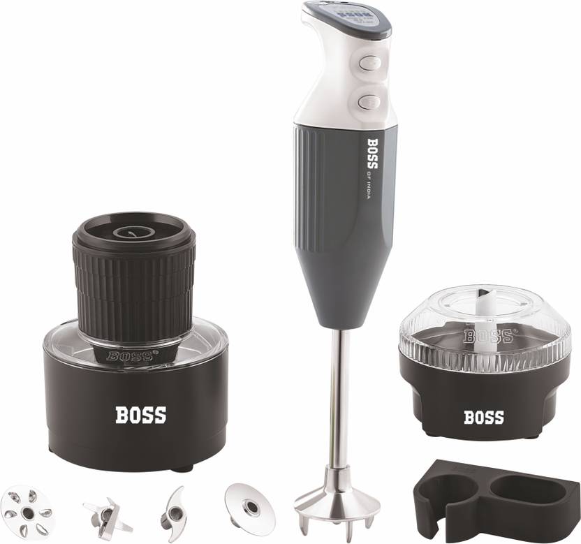 BOSS Genius Portable Hand Blender Chopper & Chutney Attachments ISI