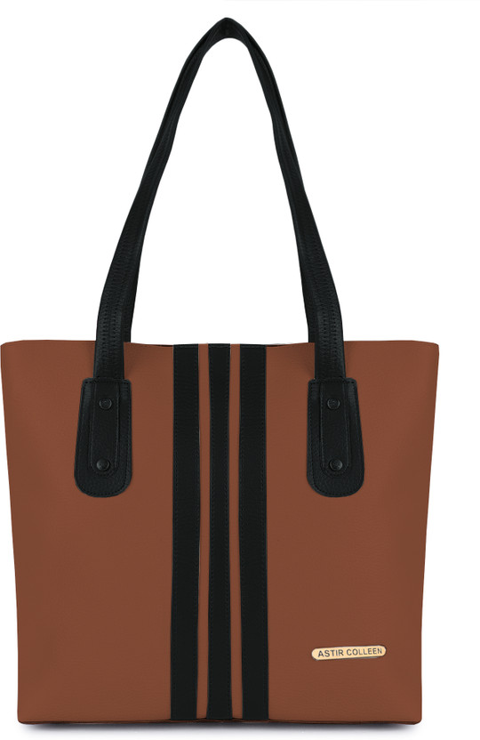 Shoulder Bag 3 Strip - Tan & Black
