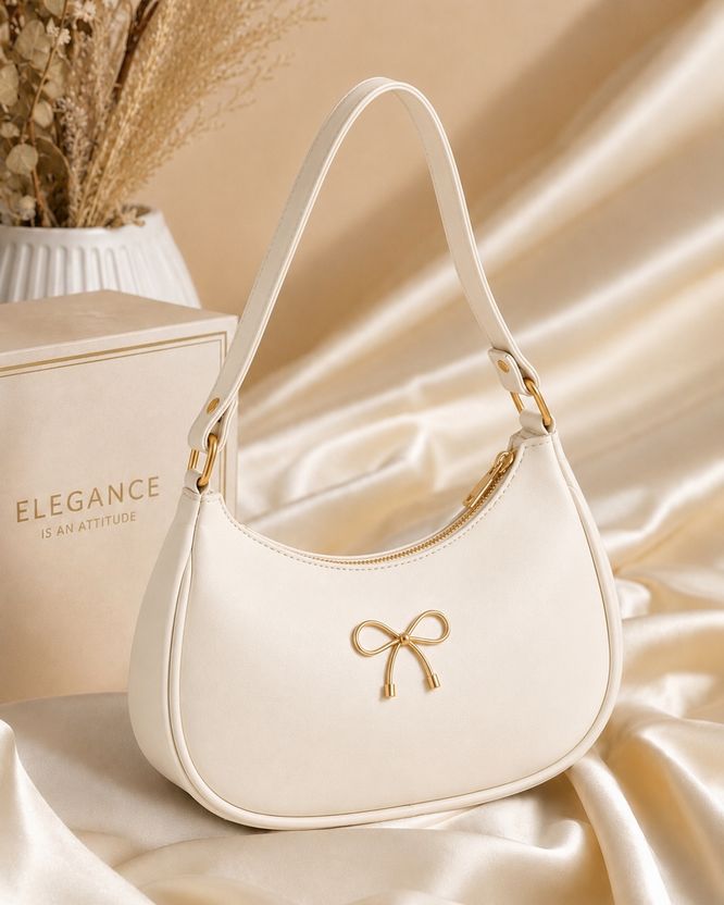 Nexivo Women White Hobo Bag - Image 1