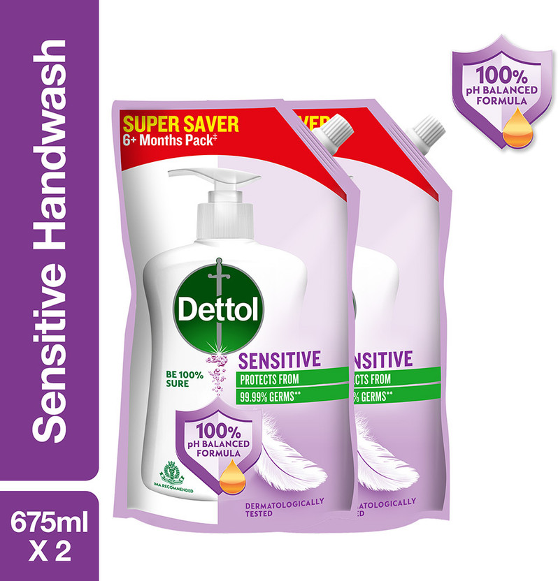 Dettol Sensitive,� liquid for bottle, lotion like, no powder