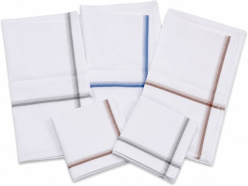 BLACKTANK Premium Cotton White Pocket Cloth ["Multicolor"] Handkerchief