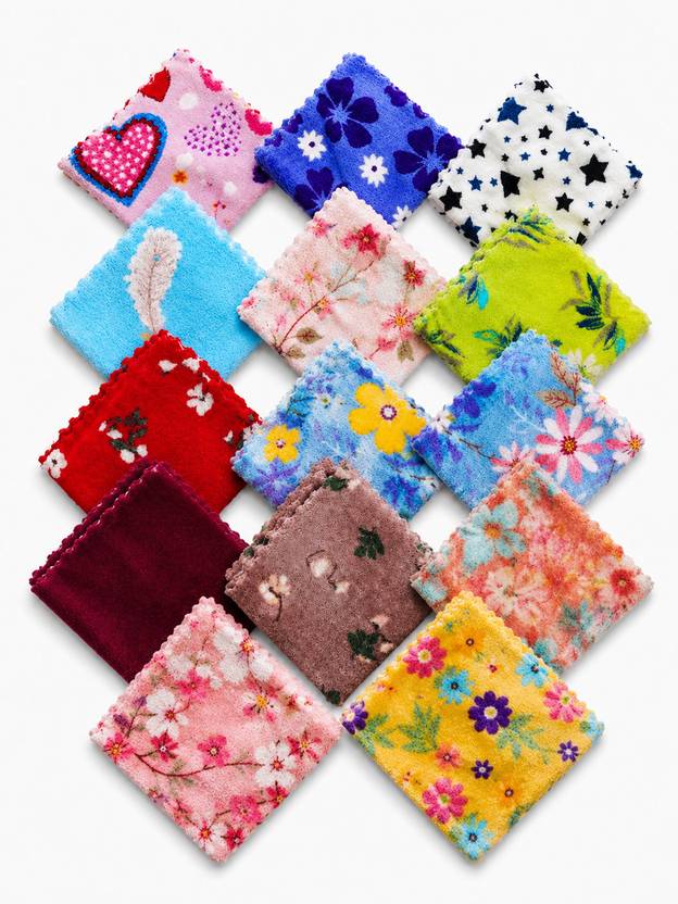BCD Soft Cotton Printed Handkerchief for Women & Girls Assorted Pocket Square Set 6 ["Multicolor"] Handkerchief