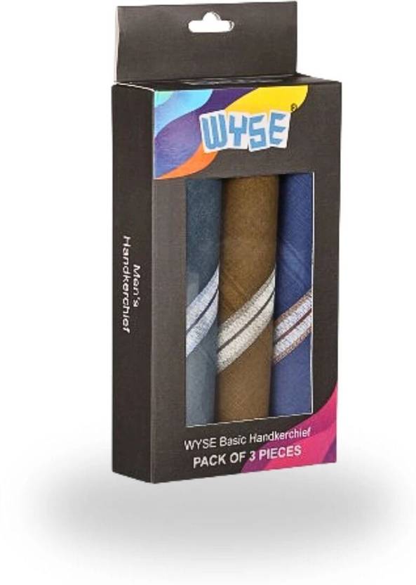 WYSE 100% Cotton Handkerchief for men | Dark Hanky for Men| Soft Rumal | 42cmX42cm ["Multicolor (Dark)"] Handkerchief