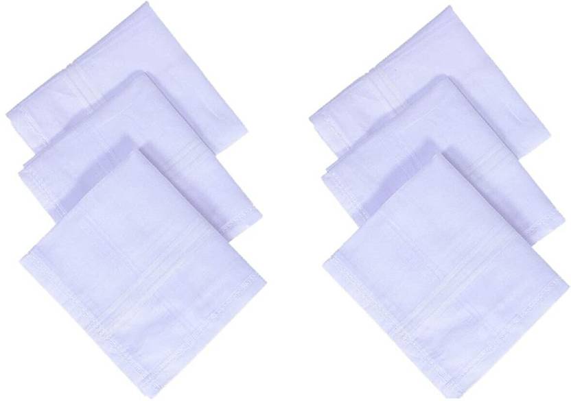 Piriuuo 3 Pcs Men's Handkerchiefs, Soft Cotton White Hankie