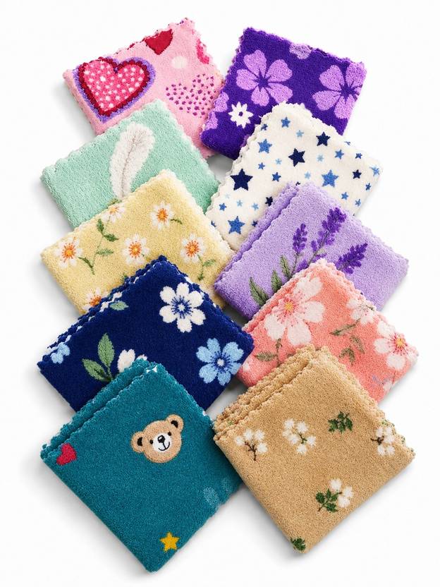 BCD Soft Cotton Printed Handkerchief for Women & Girls Assorted Pocket Square Set 4 ["Multicolor"] Handkerchief