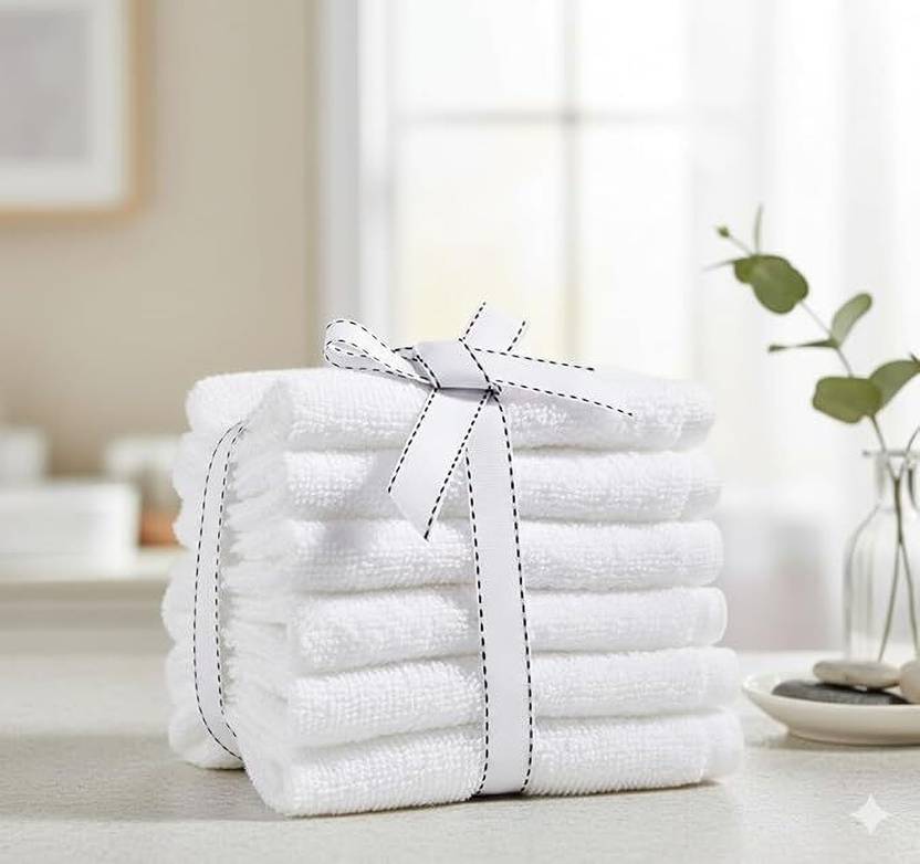 AURAFINE WHITE-FACE AND HAND TOWEL ["White"] Handkerchief