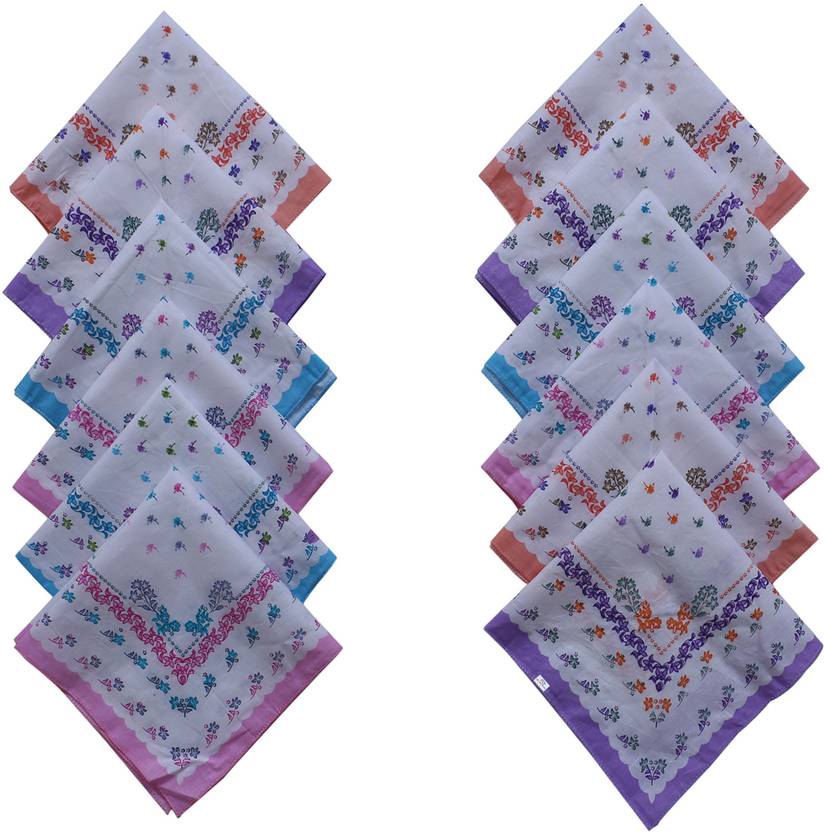 Heart Home HandkerchiefsSoft Cotton Colorful Flower Print Hankies