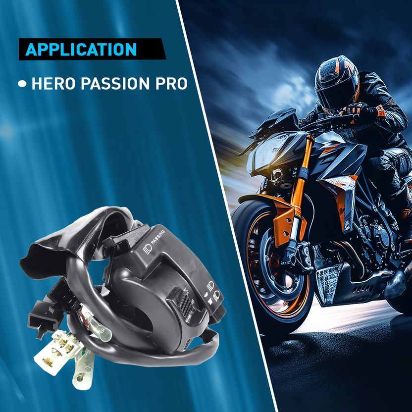 UNO MINDA Handle Bar Switch Left Side with Kick Start for Hero - Image 5