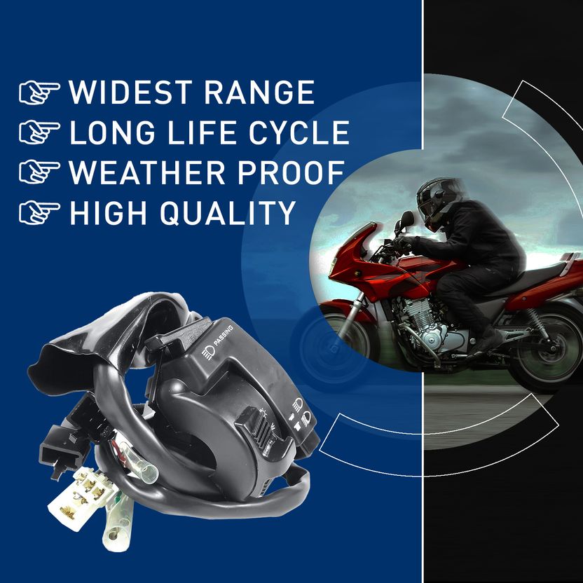 UNO MINDA Handle Bar Switch Left Side with Kick Start for Hero - Image 4