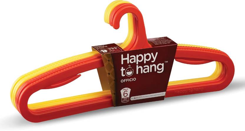 Happy to Hang Officio_pack of 6 Plastic Dress Pack of 6 Hangers For  Dress
