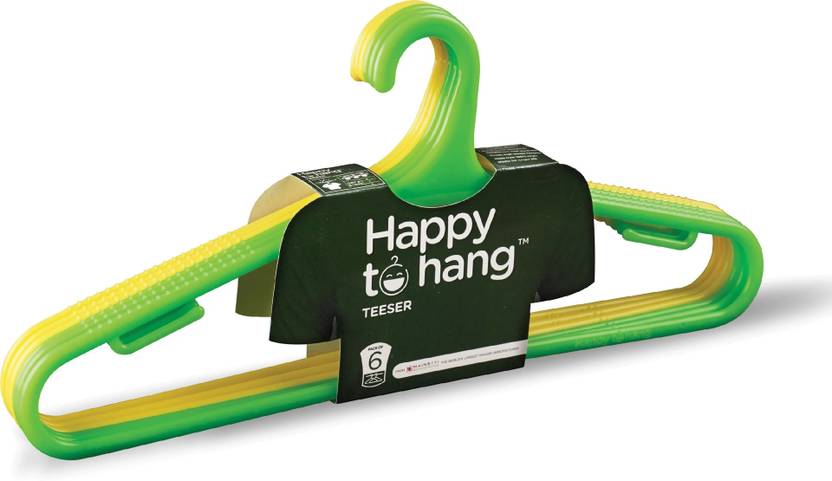 Happy to Hang Teeser_pack of 6 Plastic Dress Pack of 6 Hangers For  Dress