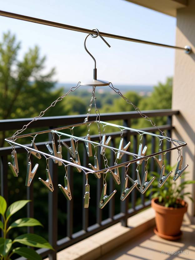 RARE-ZONE 25 Clips Stainless Steel Hanger For Drying Clothes, Hanger With Clips Steel Dress Hanger For  Dress
