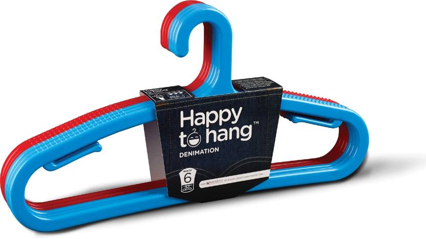 Happy to Hang Denimation_pack of 6 Plastic Dress Pack of 6 Hangers For  Dress