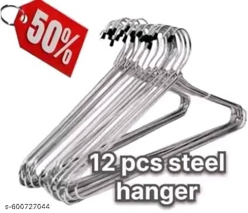 hangly Steel hanger (pack of 12) Steel Saree Pack of 12 Hangers For  Saree