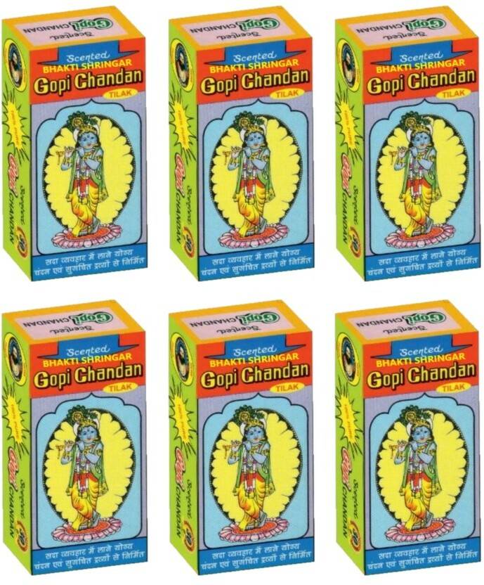 BHAKTI SHRINGAR Natural Scented Gopi Chandan Stone Tilak || ISKCON Gopi Tilak (70g, Pack of 6)