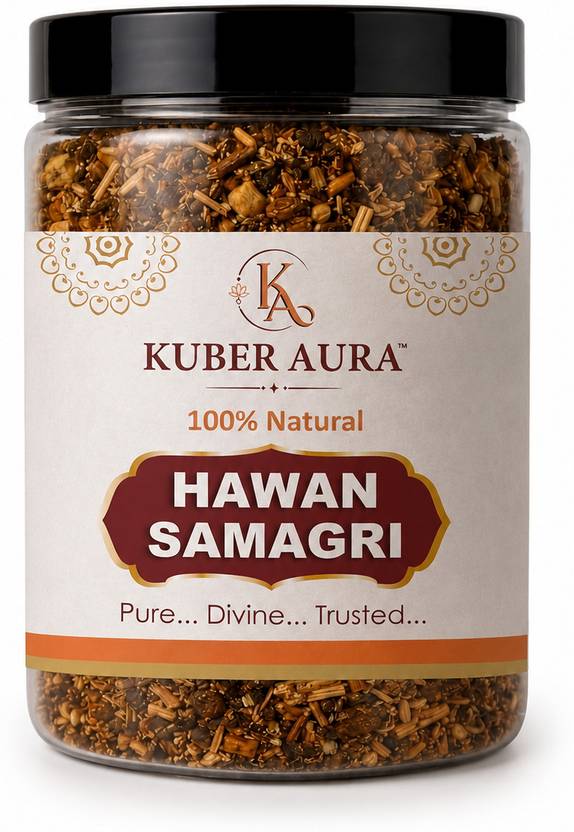 KuberAura 100% Natural Havan Samagri | Herbal Blend for Hawan, Yagya, Homam & Daily Puja