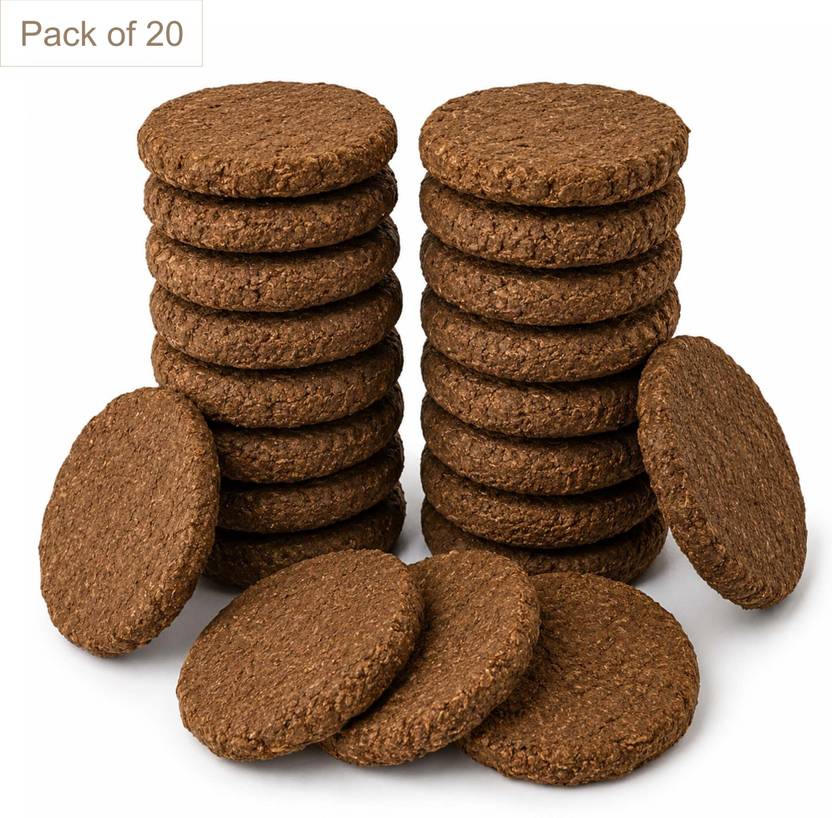 KuberAura Deshi Cow Dung Cakes (Kande/Uple) for Daily Pooja & Havan | 20 Pcs