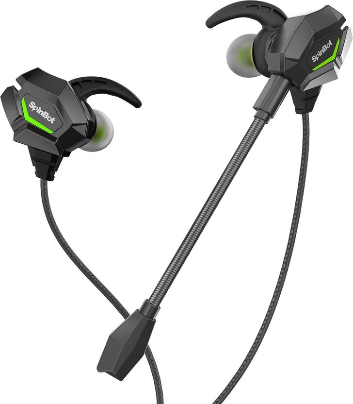 SpinBot BattleBudz W20 Wired Gaming Earphones with Boom Mic