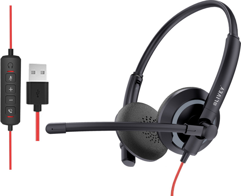 LIVEY Audixa 410DM Plus Wired USB Headset, Direct USB-A, Noise