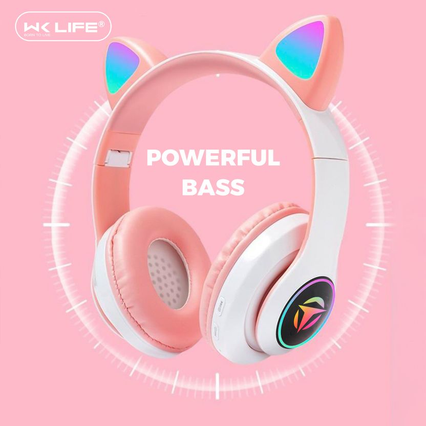 Wk Life 5.0 Kids Bluetooth Headset Pink - Image 6