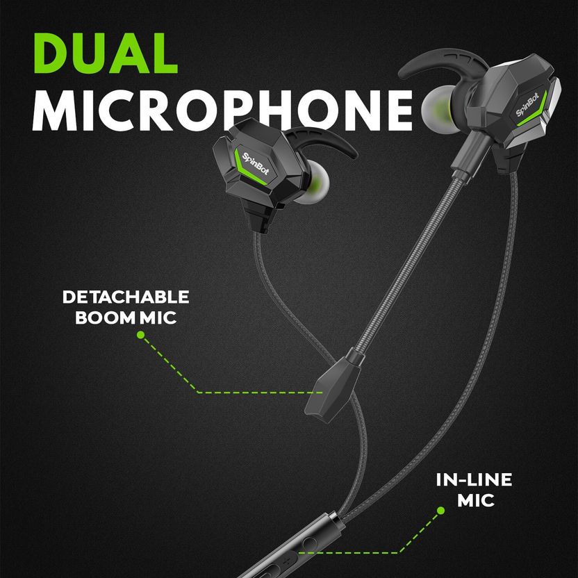 SpinBot BattleBudz W20 Wired Gaming Earphones with Mic - Image 2