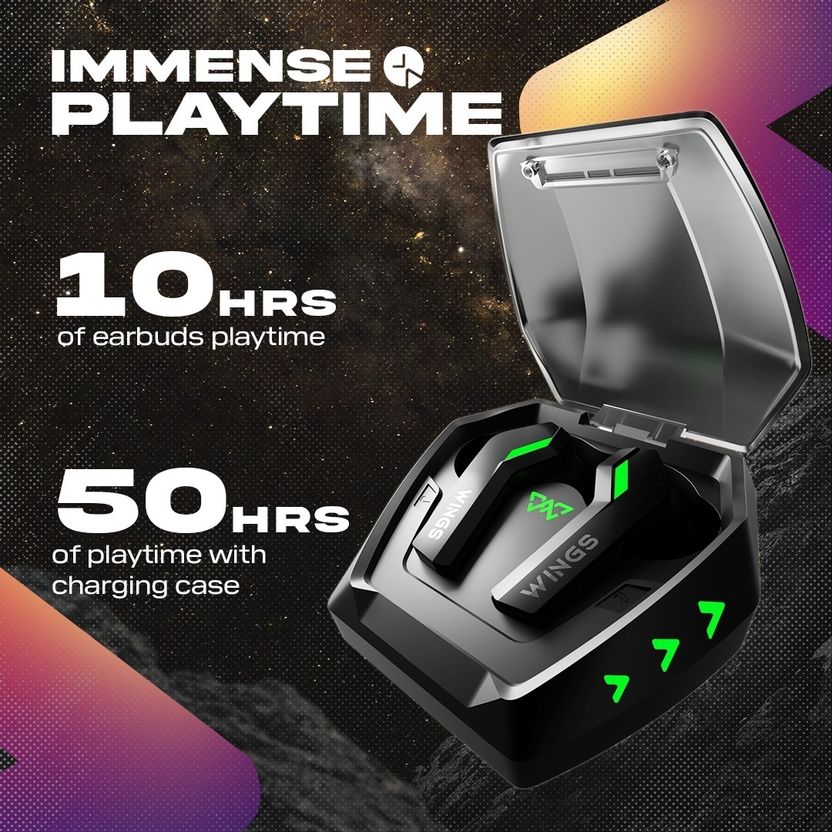 WINGS Phantom 860 Earbuds with Game Mode, 50hrs Playtime - Image 4