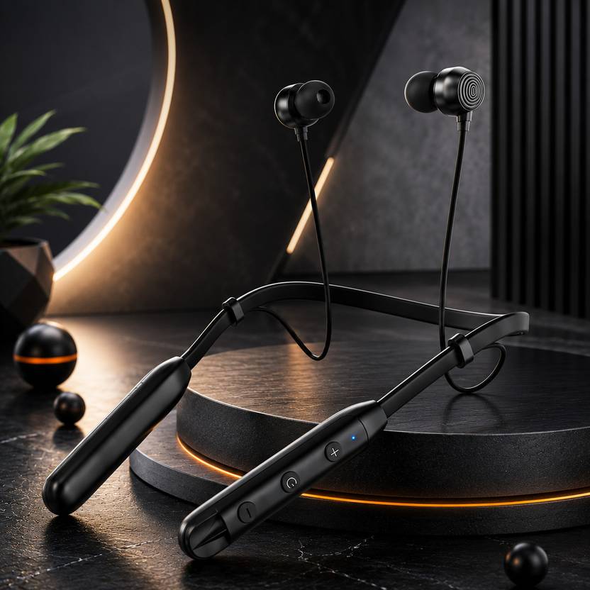 DSSB Bluetooth Neckband Earphones Sweat Resistant with Mic Bluetooth