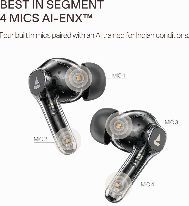 boAt बोट Airdopes Prime Supreme,Spatial Audio,60H Battery,Quad Mi...more - Image 6