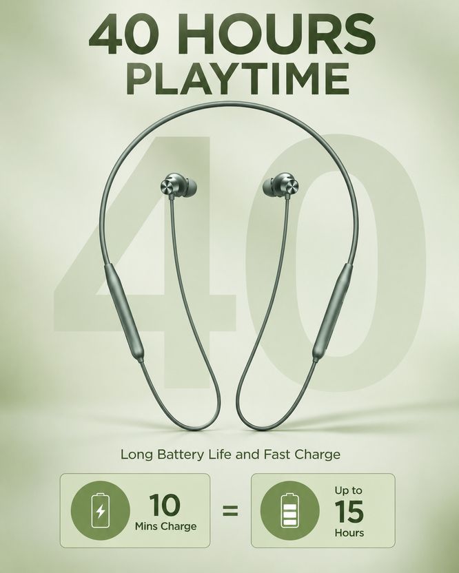 myxes M60 Bluetooth Neckband with 50H Playtime & Dual Pairing Blu...more - Image 4