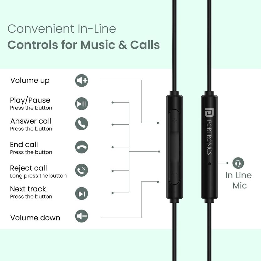 Portronics Conch Gamma C In-Ear Type-C Wired Earphones - Image 7