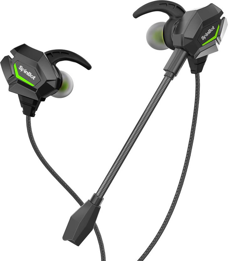 SpinBot BattleBudz W20 Wired Gaming Earphones with Boom Mic for Mobiles