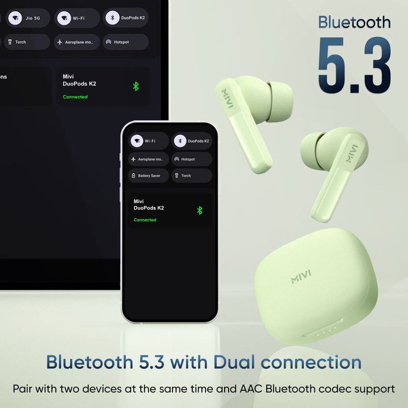 Mivi Duopods K2, 40Hrs PT, HD Call, Fast Charging, 50ms - Image 8
