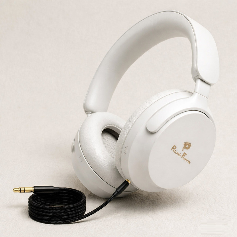 PunnkFunnk Over Ear Wireless Headphones with AUX Cable 40H