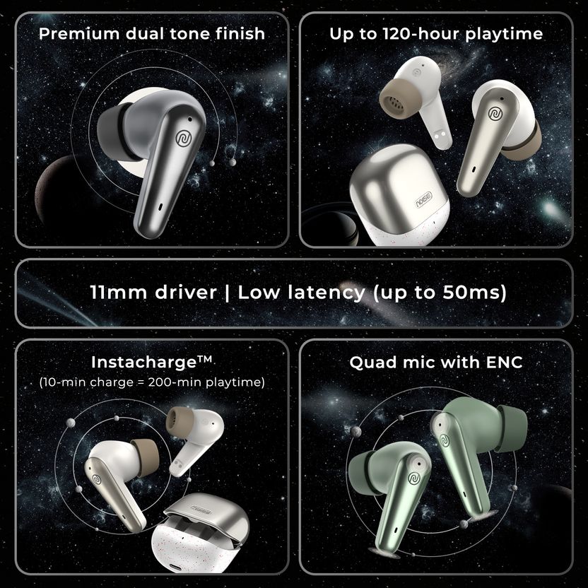 Noise Buds X prime with 120 Hrs of Playtime, ENC with Quad Mic Bluetooth Price in India - Image 2