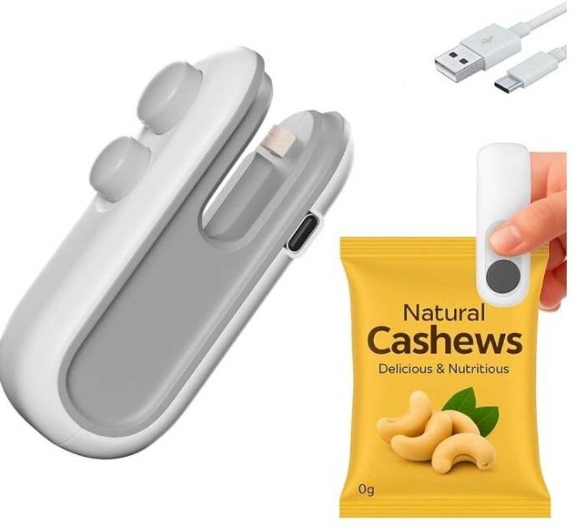 Casekitch 2-in-1 Sealer & Cutter with Magnetic Strip for Refrigerator Hand Held Heat Sealer