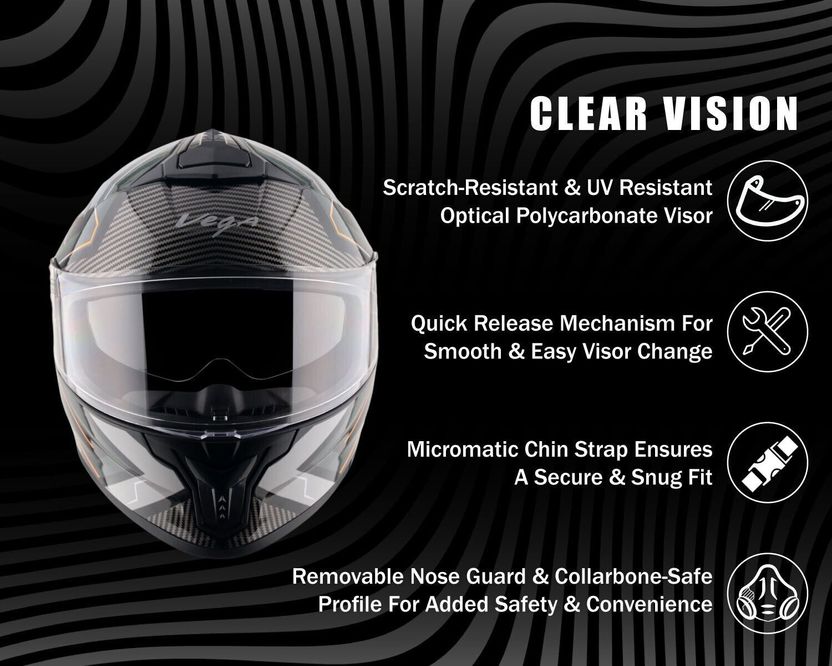 VEGA Zap Explore D/V Motorbike Helmet (Black Grey) - Image 4