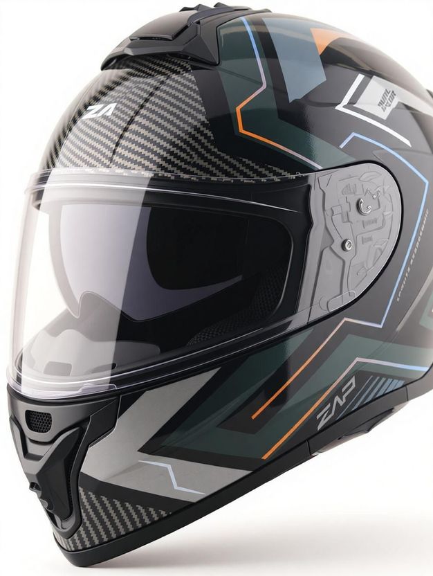 VEGA Zap Explore D/V Motorbike Helmet (Black Grey) - Image 2