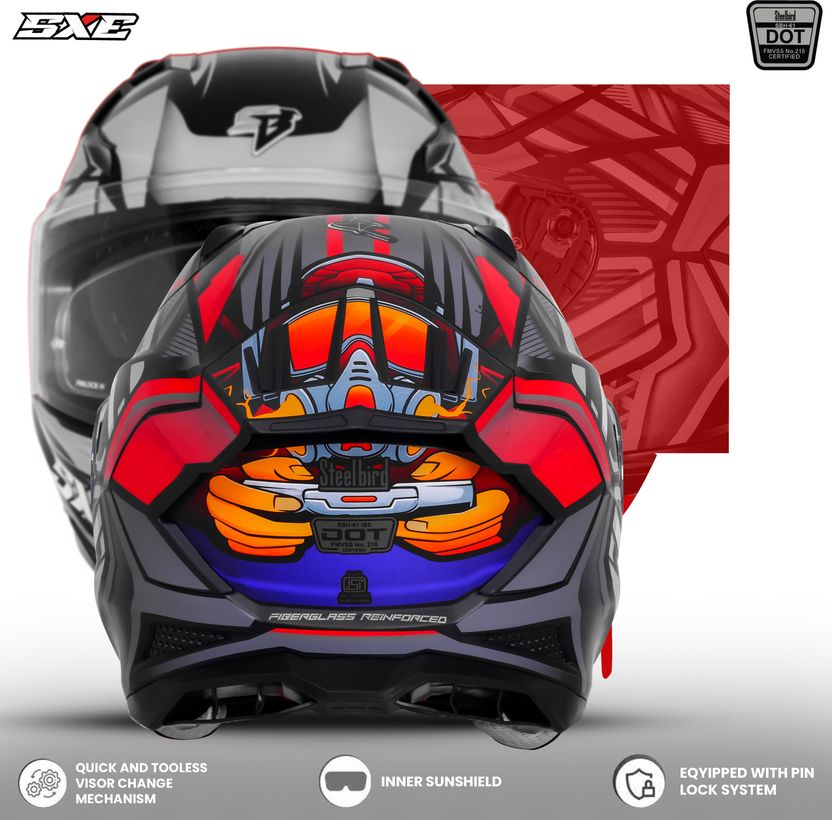 Steelbird SBH 61 SXE X4 Full Face Motorbike Helmet - Image 5