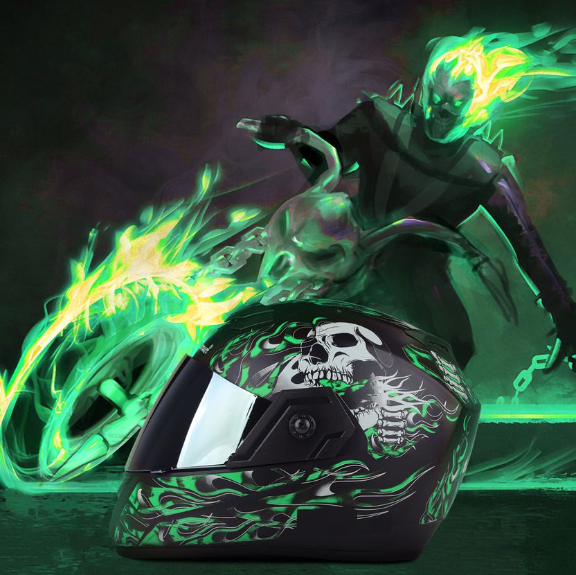 urban carrier ABS Ghost Rider Full Face Rainbow Visor (B37) - Image 5