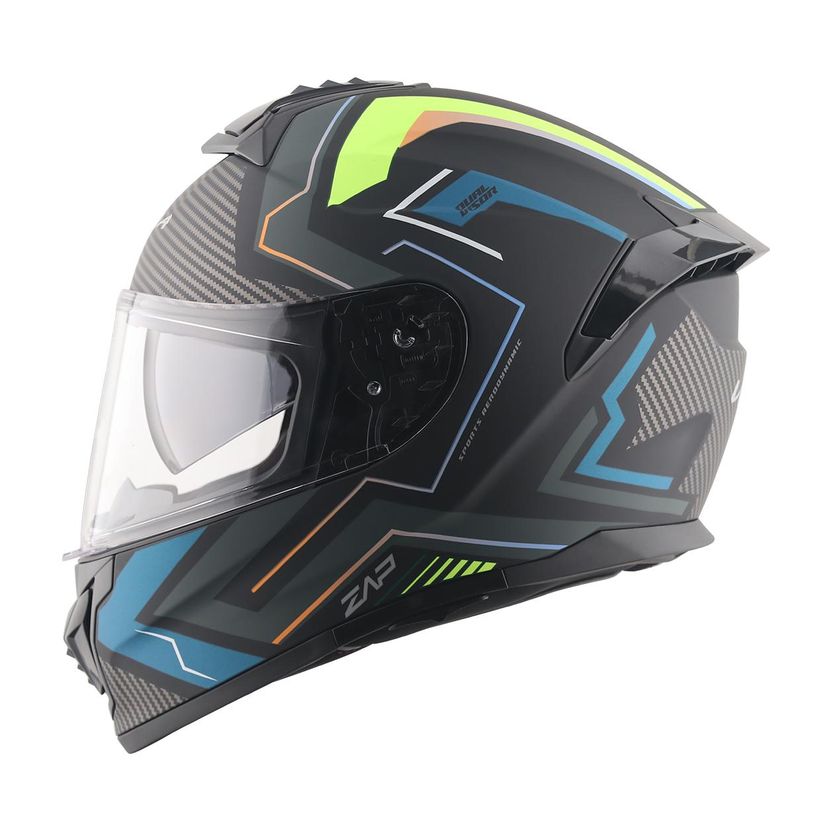 VEGA Zap Explore D/V Motorbike Helmet (Black Grey) - Image 10
