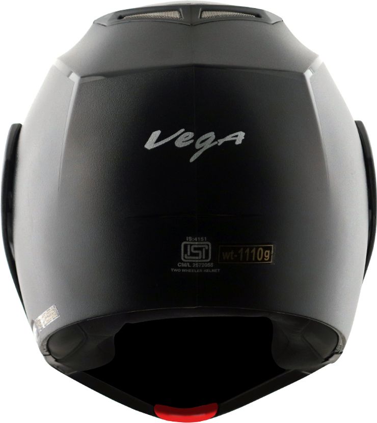VEGA CRUX Dual Visor Flip Up Black Large Motorbike Helmet - Image 5