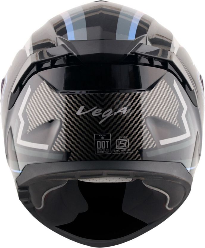 VEGA Zap Explore D/V Motorbike Helmet (Black Grey) - Image 7
