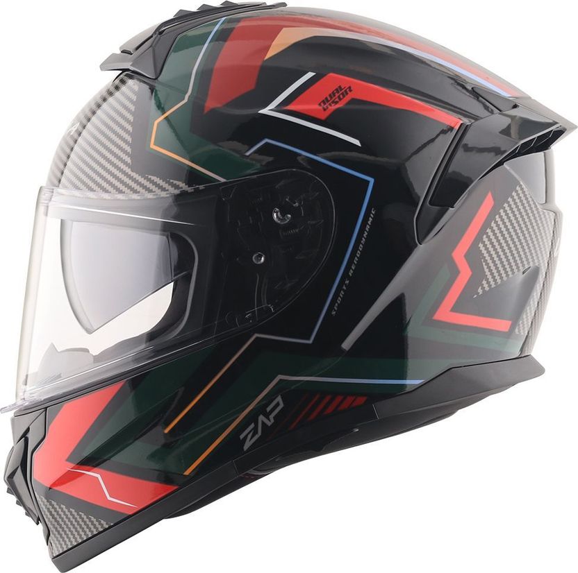 VEGA Zap Explore D/V Motorbike Helmet (Black Grey) - Image 9