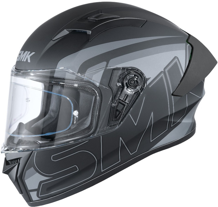 Click to enlarge SMK graphic helmet Motorbike Helmet (Grey, Black)