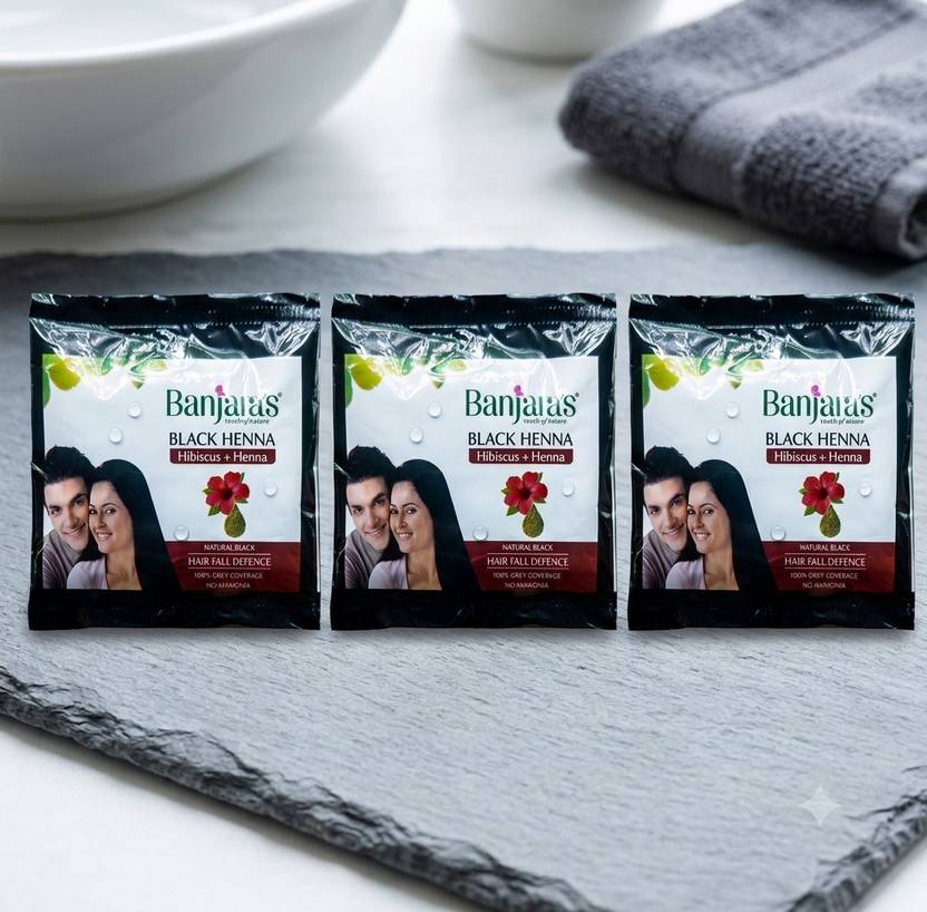 Banjaras black henna hibiscus (10g) (Pack of 3)