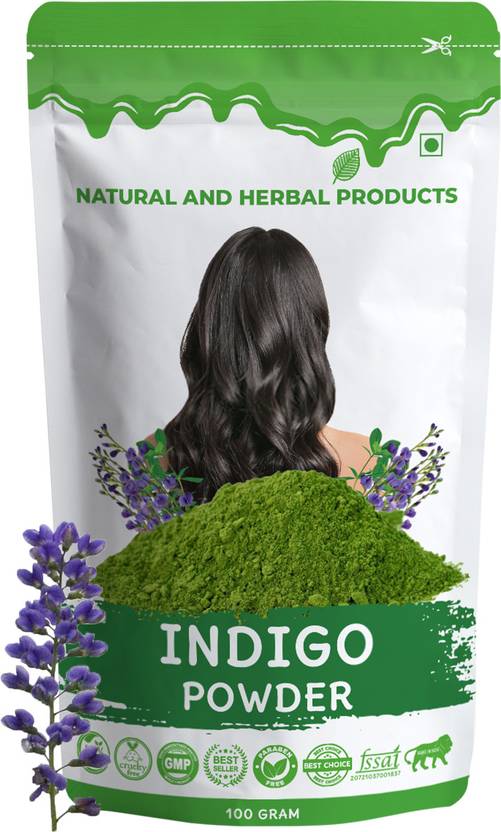 NATURAL AND HERBAL PRODUCTS Indigo Powder For Hair Colour - Indigo Powder For Black Hair (Indigo Leaves)