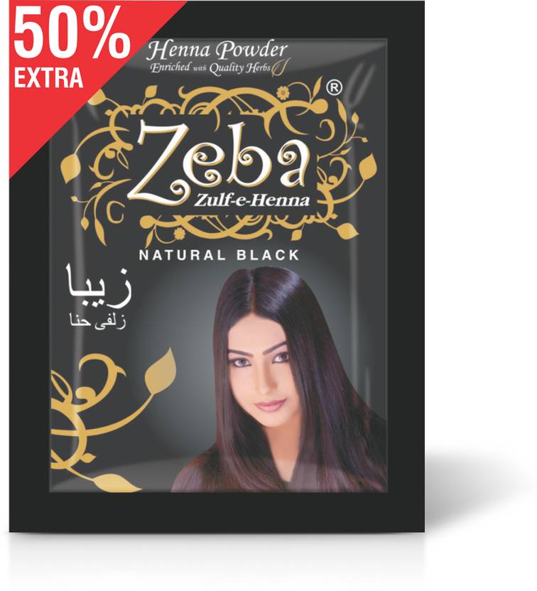 ZEBA Heena Powder for Hair, Natural Black Mahendi,Ammonia