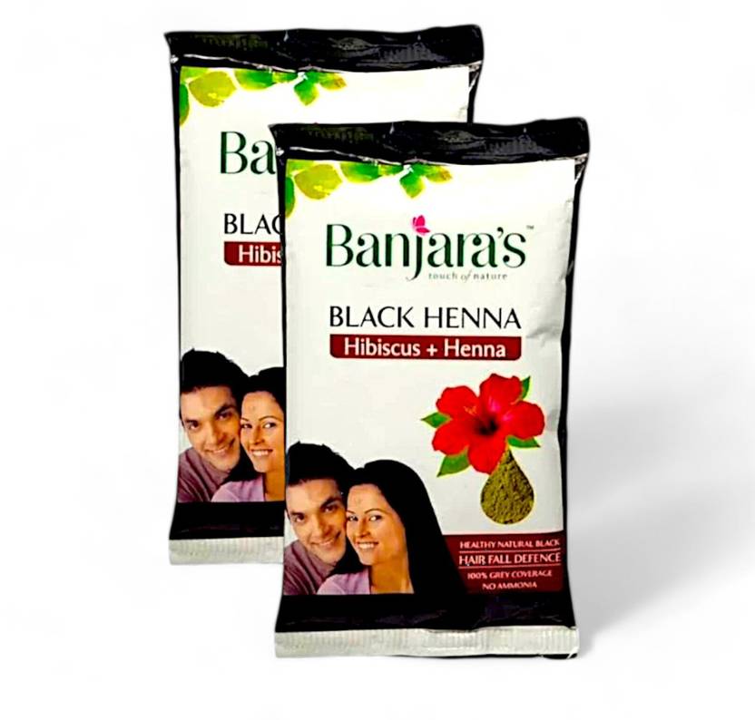 Banjaras Hibiscus + Henna Black Hair Color Henna - 20g (Pack Of 2)