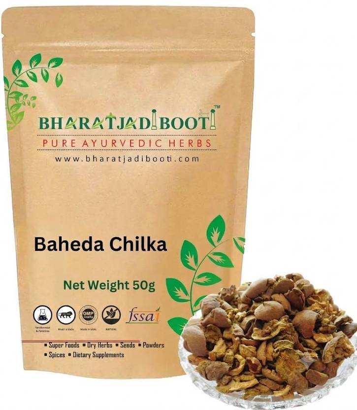 BHARAT JADI BOOTI Baheda Chilka 50g Seedless Bibhitaki Fruit Rind for Digestion,Respiratory Health