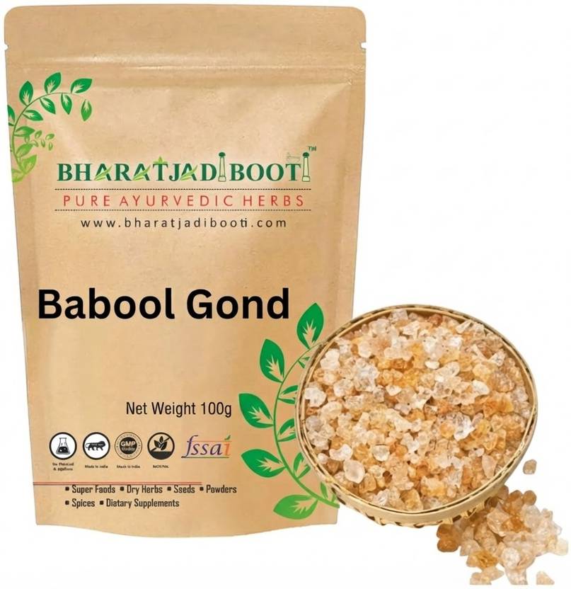 BHARAT JADI BOOTI Babool Gond 100g (Acacia Gum) – Natural Edible Gum for Wellness and Culinary